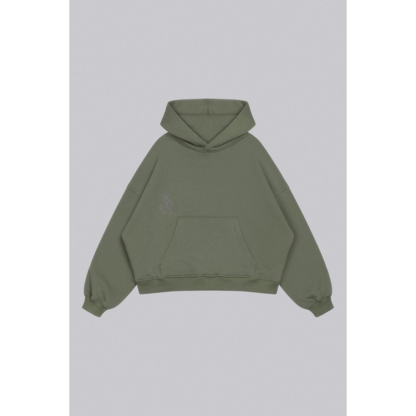 TEDDY CROPPED HOODIE (SAGE)